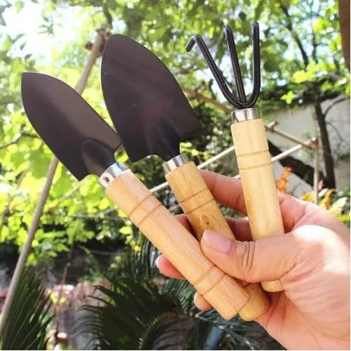 Mey İthalat® Mini Ahşap Hobi Bahçe Seti 3 Adet