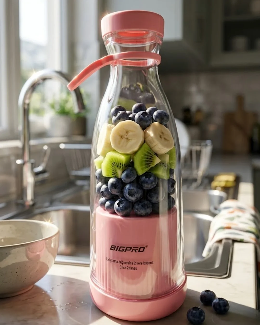 Mey İthalat® Mini Blender USB Şarjlı Smoothie Hazırlayıcı Kolay T