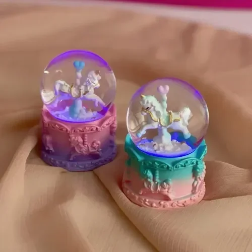 Mey İthalat® Mini Boy Işıklı Unicorn Kar Küresi