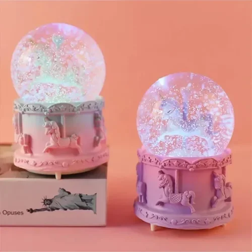 Mey İthalat® Mini Boy Işıklı Unicorn Kar Küresi