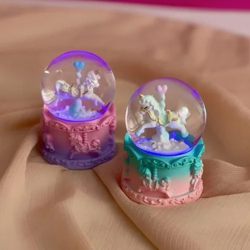 Mey İthalat® Mini Boy Işıklı Unicorn Kar Küresi
