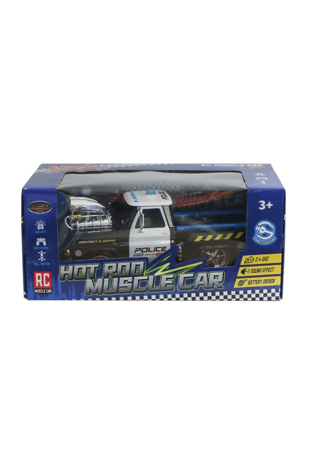Mey İthalat® MK8129B Kumandalı Sesli Işıklı Polis Arabası 1:16 -C