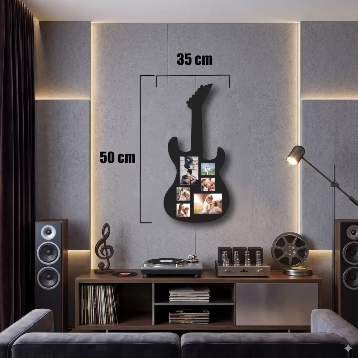 Mey İthalat® Modern Rock Serisi: Siyah Lazer Kesim Gitar Figürlü Mey İthalat® Modern Rock Serisi: Siyah Lazer Kesim Gitar Figürlü