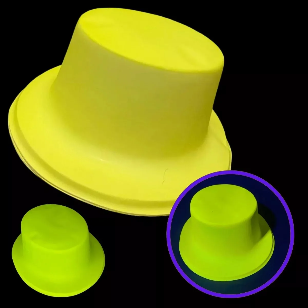 Mey İthalat® Neon Partisi Sarı Renk Plastik Fötr Şapka