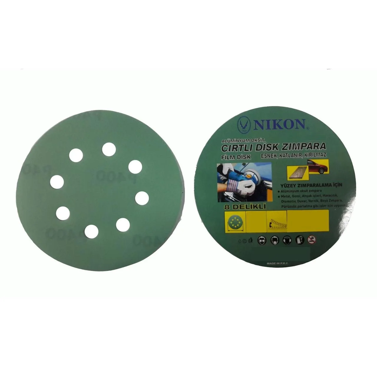 Mey İthalat® Nikon 52041 Kırılmaz Yeşil Cırt Zımpara 125X240 Kum 