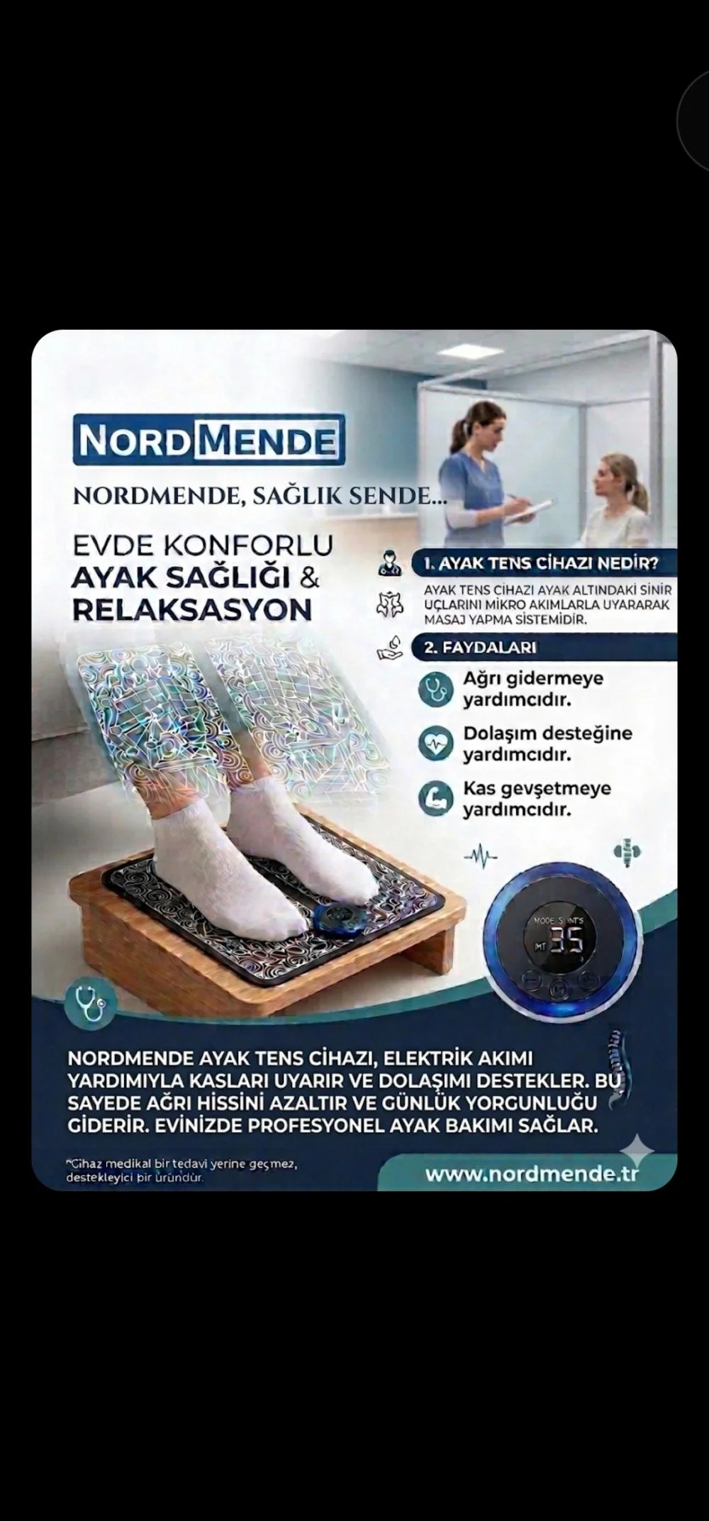Mey İthalat® Nordmende NRD 2373 Ayak TENS Cihazı – Pratik, Kompak Mey İthalat® Nordmende NRD 2373 Ayak TENS Cihazı – Pratik, Kompak