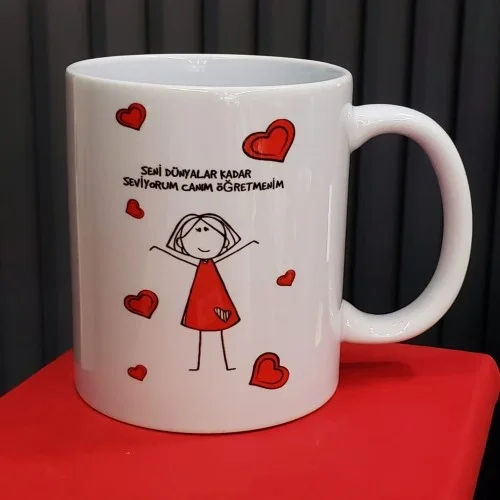 Mey İthalat® Öğretmene Hediye Özel Tasarım Kupa Bardak