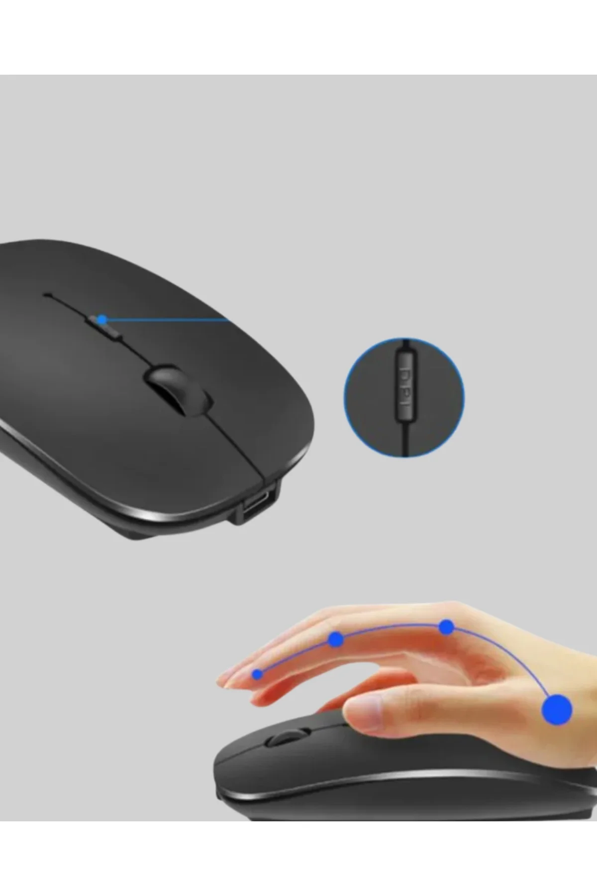 Mey İthalat® Optik Sensörlü Sessiz Fare – Geniş Uyumluluk ve Ergo