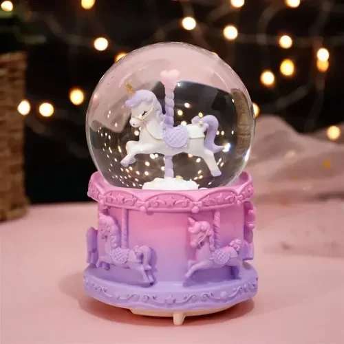 Mey İthalat® Orta Boy Işıklı Unicorn Kar Küresi
