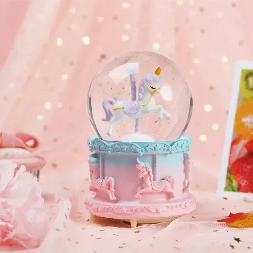 Mey İthalat® Orta Boy Işıklı Unicorn Kar Küresi