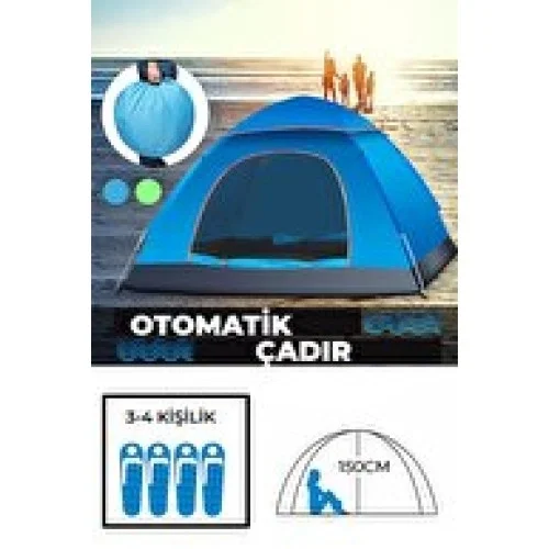 Mey İthalat® Otomatik Havada Açılan Su Geçirmez Çadır 4 Kişilik