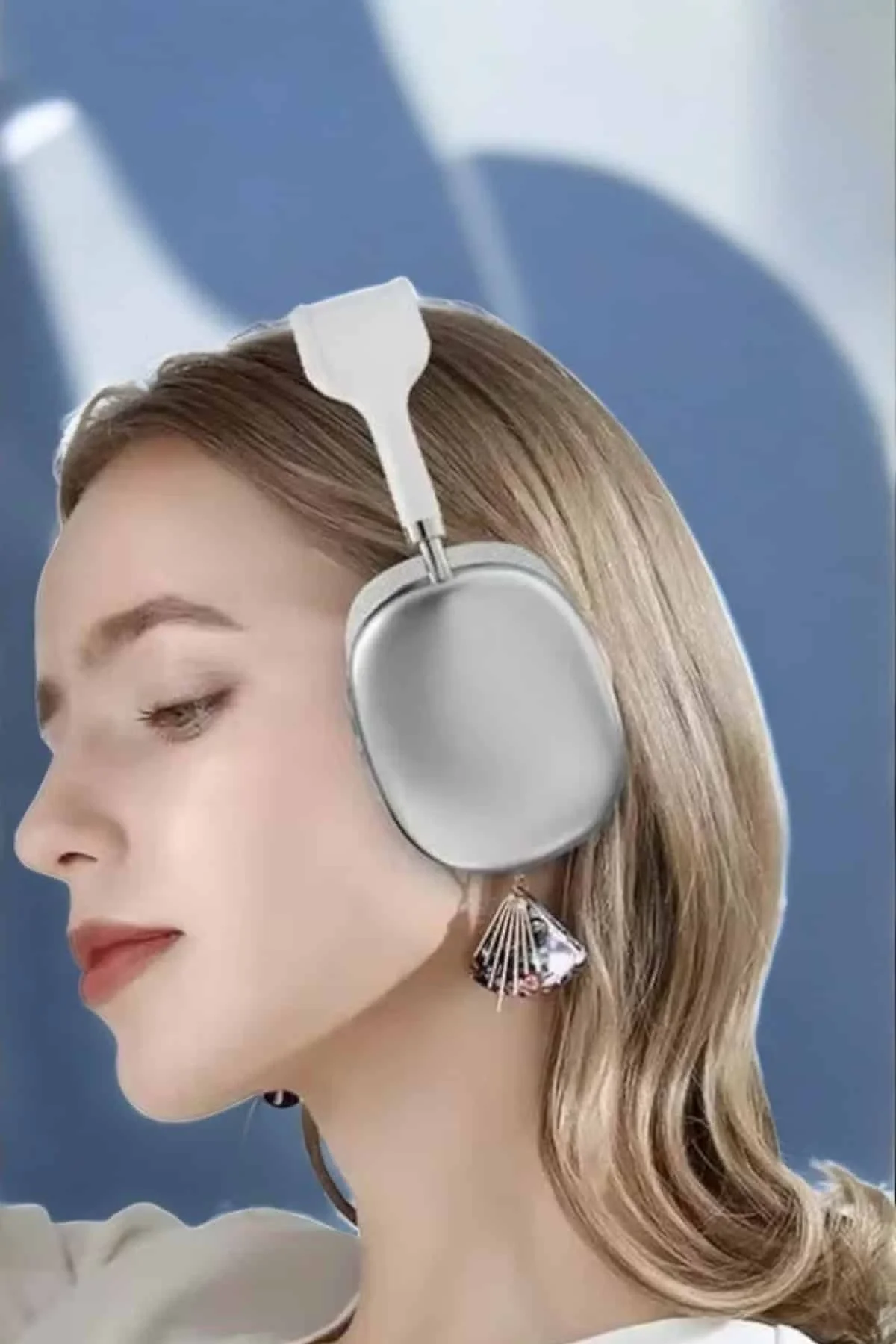 Mey İthalat® P9 Plus Kablosuz Kulak Üstü Bluetooth Kulaklık Beyaz