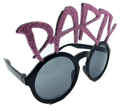 Mey İthalat® Party Yazılı Simli Pembe Renk Parti Gözlüğü 15x7 cm