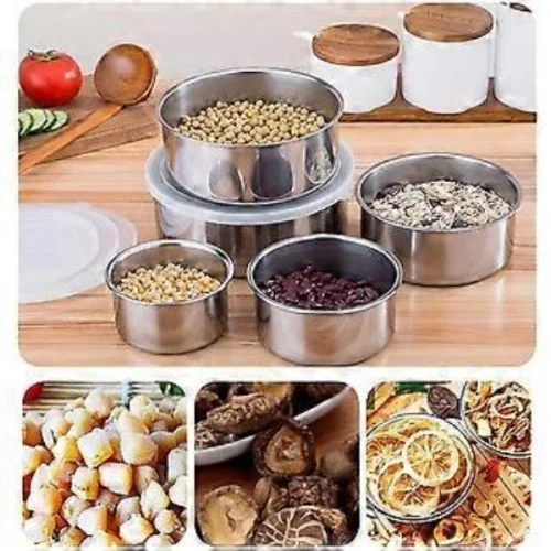 Mey İthalat® Paslanmaz Çelik Yemek Saklama Kabı Seti