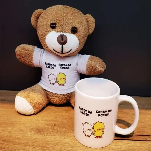 Mey İthalat® Peluş Oyuncak Ayı Ve Kupa Seti