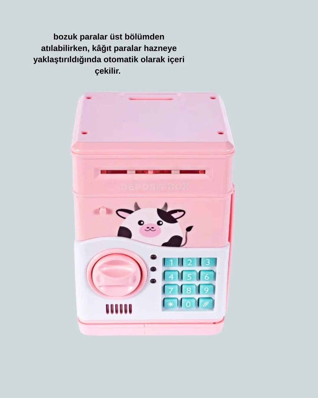 Mey İthalat® Pembe Elektronik Şifreli Otomatik Para Çeken ATM Kum
