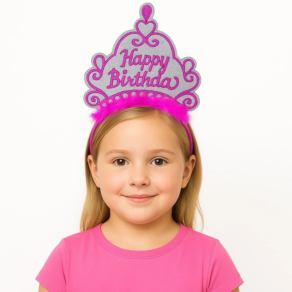 Mey İthalat® Pembe Happy Birthday Prenses Tacı – Doğum Günü Taç A