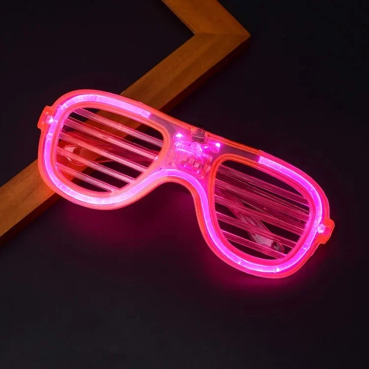 Mey İthalat® Pembe Led Işıklı Parti Gözlüğü - Neon Glow Şerit Göz