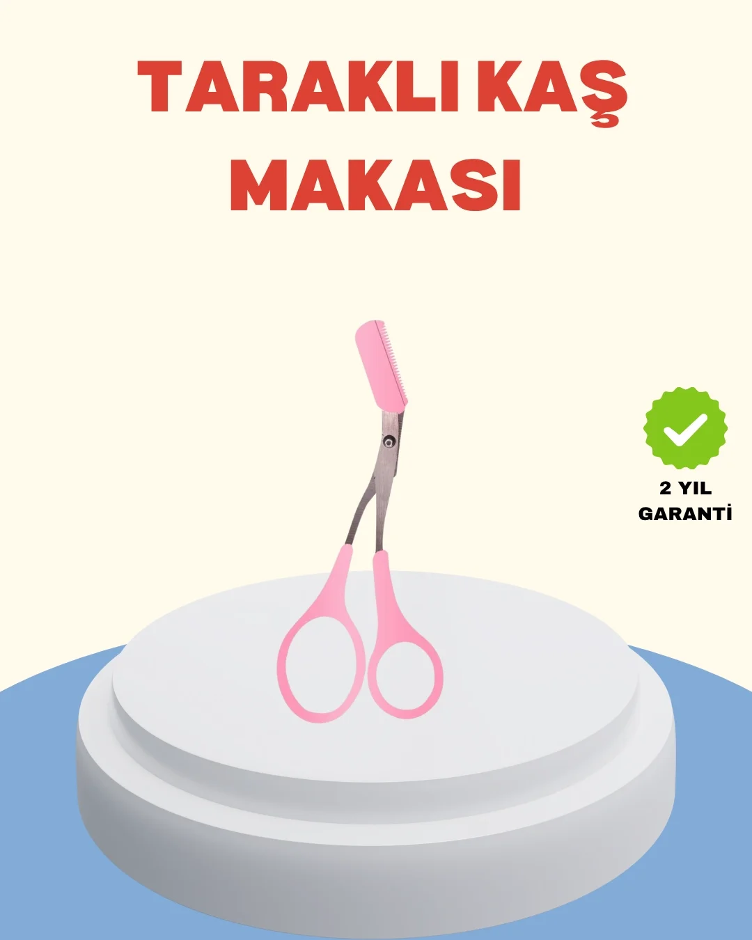Mey İthalat® Profesyonel Taraklı Kaş Makası – Evde ve Salon Kulla
