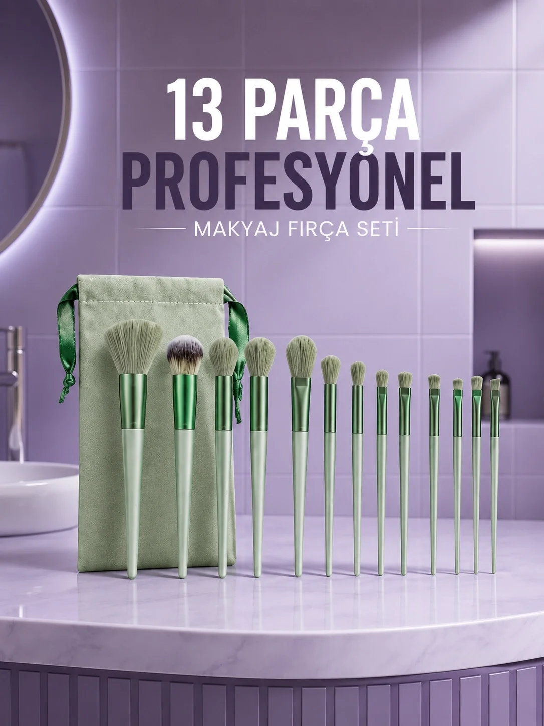 Mey İthalat® Profesyonel Makyaj Fırça Seti Yumuşak Kıllı Taşınabi