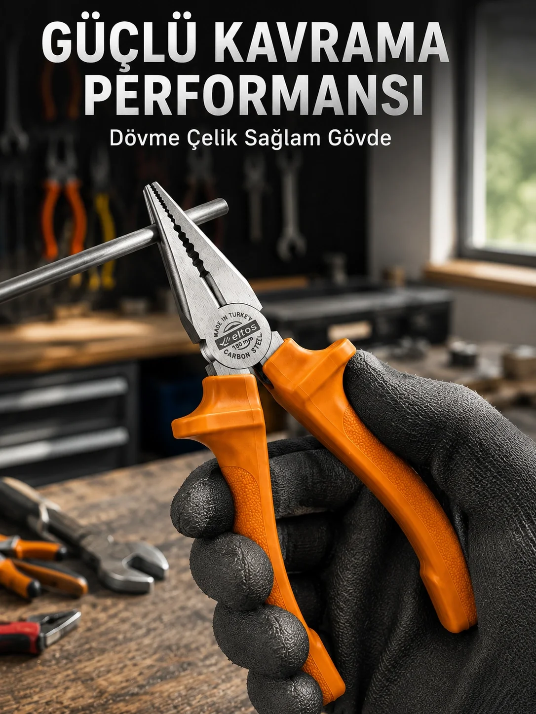 Mey İthalat® Profesyonel Dövme Çelik Pense Güçlü Kavrama El Takım