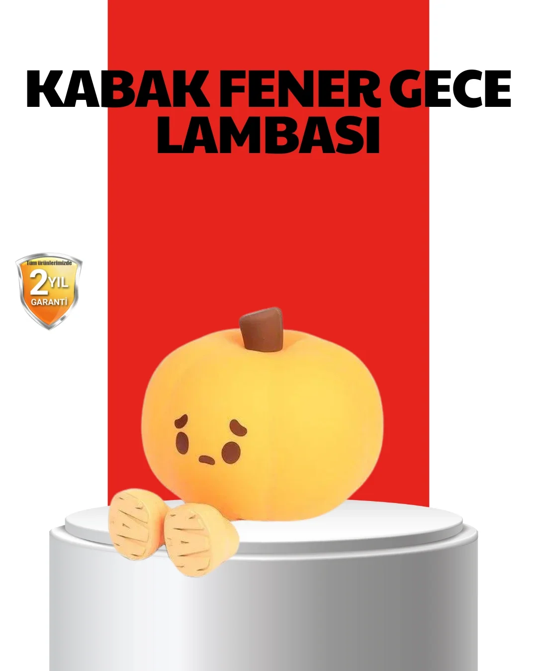 Mey İthalat® Pumpkin LED Night Light Dokunmatik Şarjlı Silikon Ge