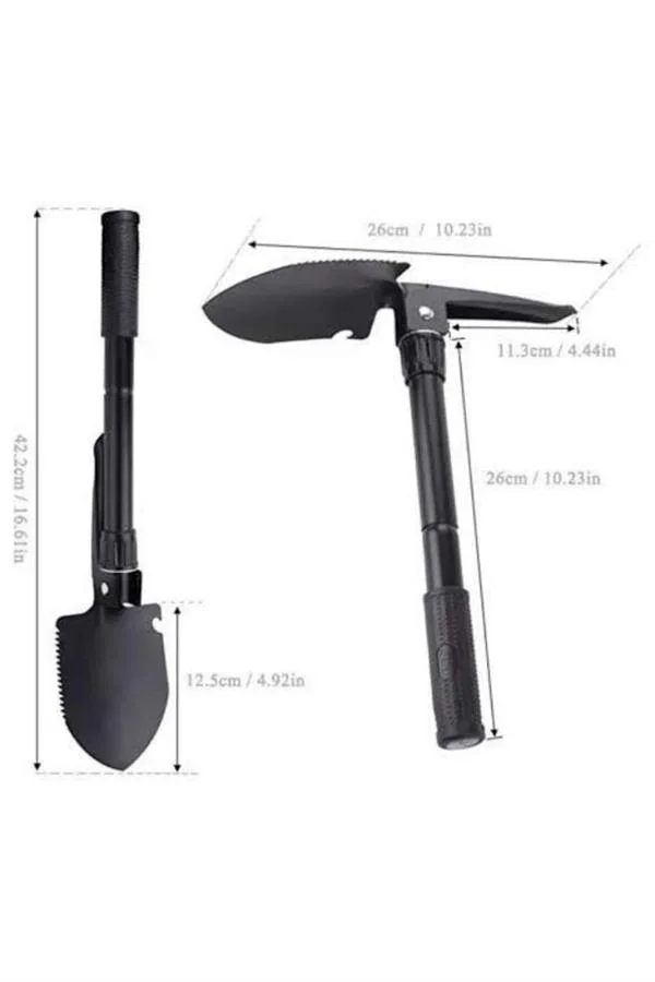 Mey İthalat® Pusulalı Katlanabilen Portatif Çantalı Mini Kazma Kü