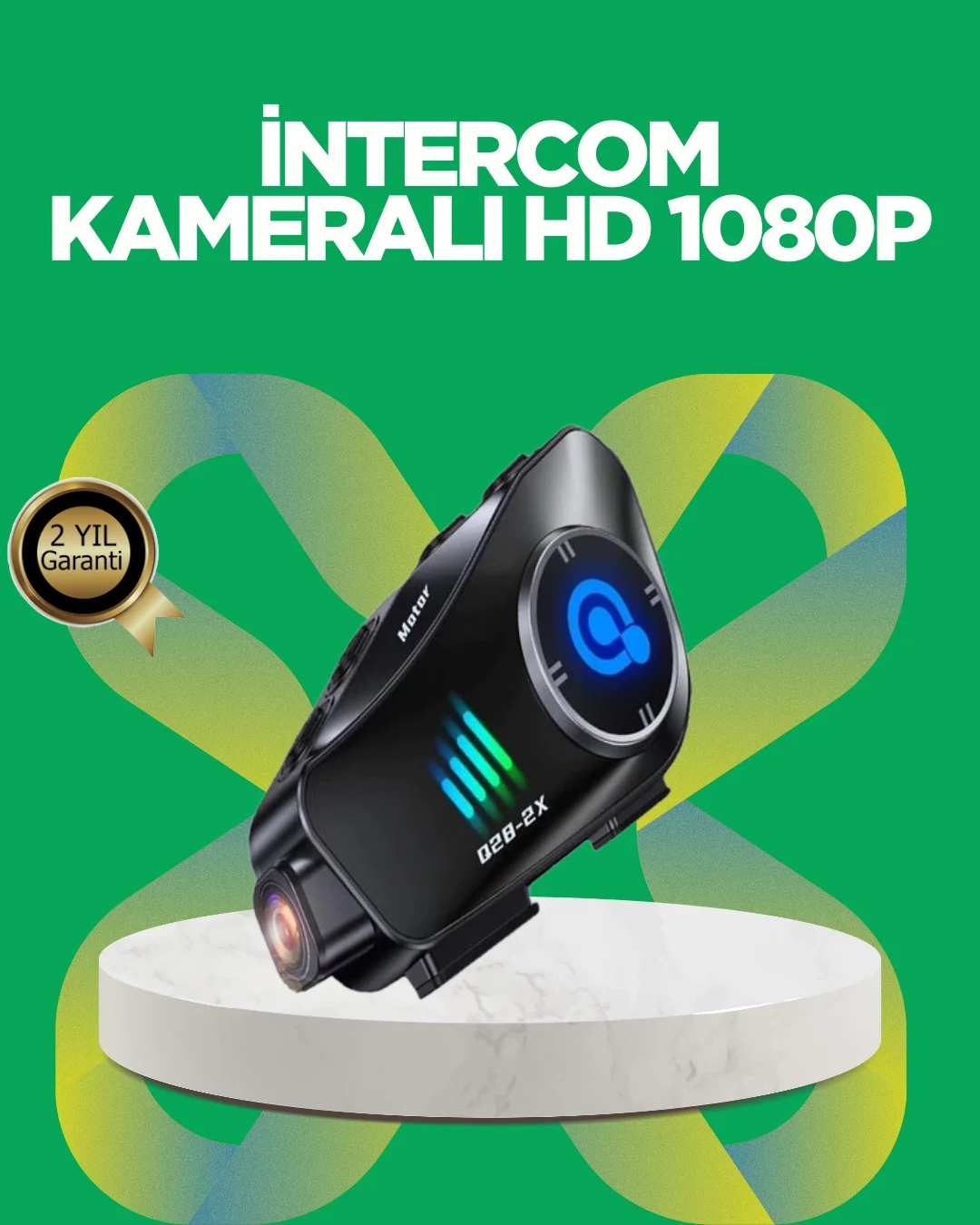 Mey İthalat® Q28 Bluetooth Kask Kulaklık 1080P Kamera – Su Geçirm