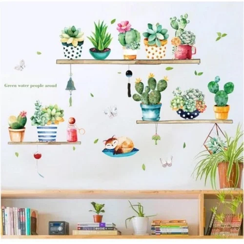 Mey İthalat® Raf Tasarımlı Karışık Dizaynlı Yapışkanlı Sticker Se