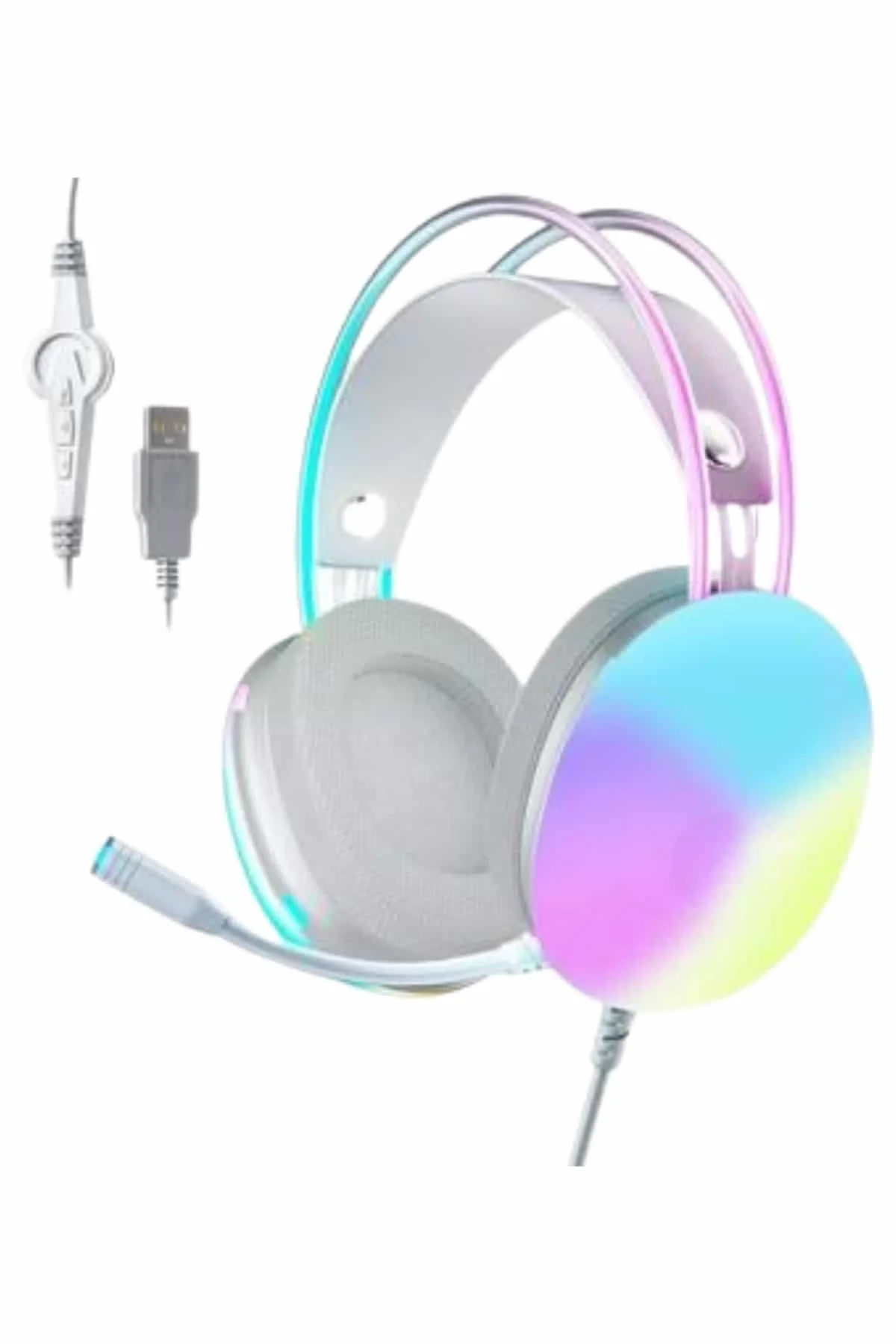 Mey İthalat® RGB Işıklı Yüksek Ses Kaliteli Kablosuz Kulak Üstü B