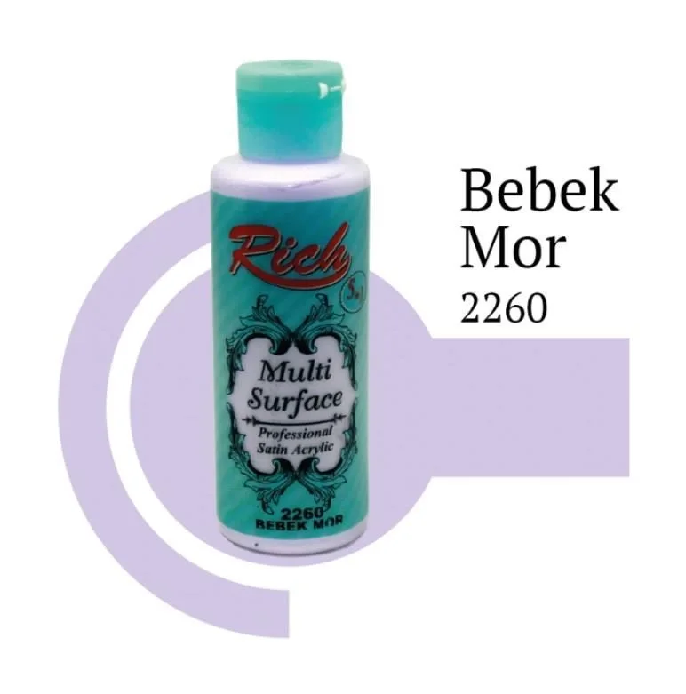 Mey İthalat® Rich Multi Surface 2260 Bebek Mor Akrilik Boya 130 c