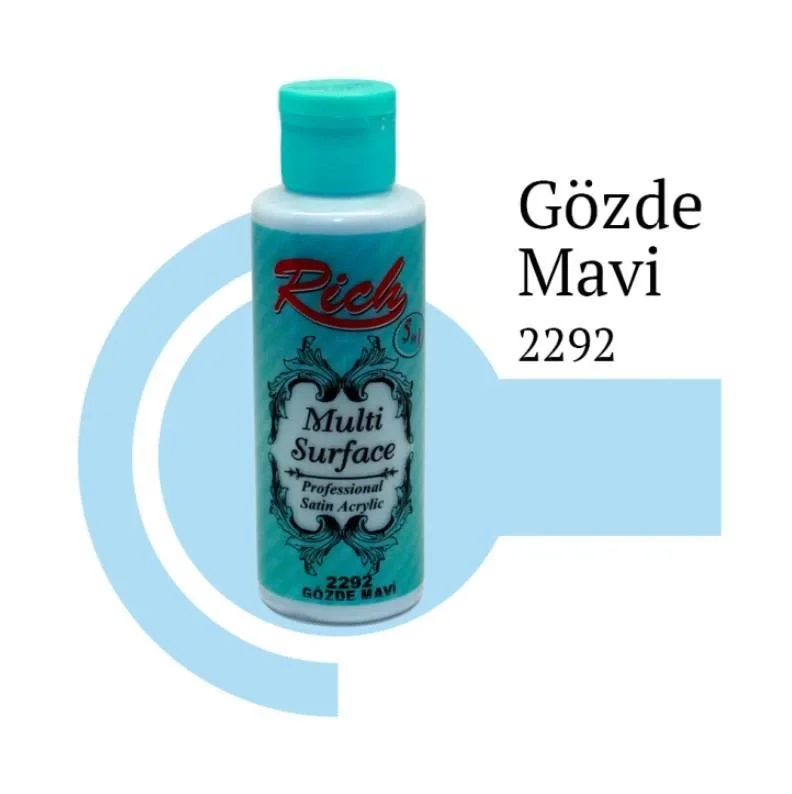 Mey İthalat® Rich Multi Surface 2292 Gözde Mavi Akrilik Boya 120 