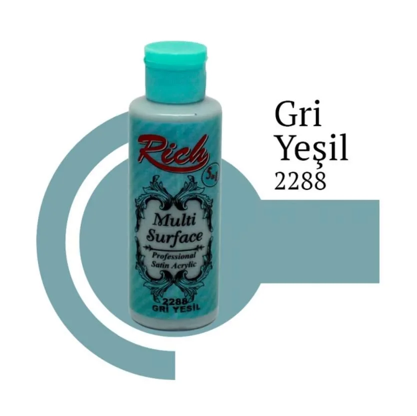 Mey İthalat® Rich Multi Surface 2288 Gri Yeşil Akrilik Boya 120 c Mey İthalat® Rich Multi Surface 2288 Gri Yeşil Akrilik Boya 120 c