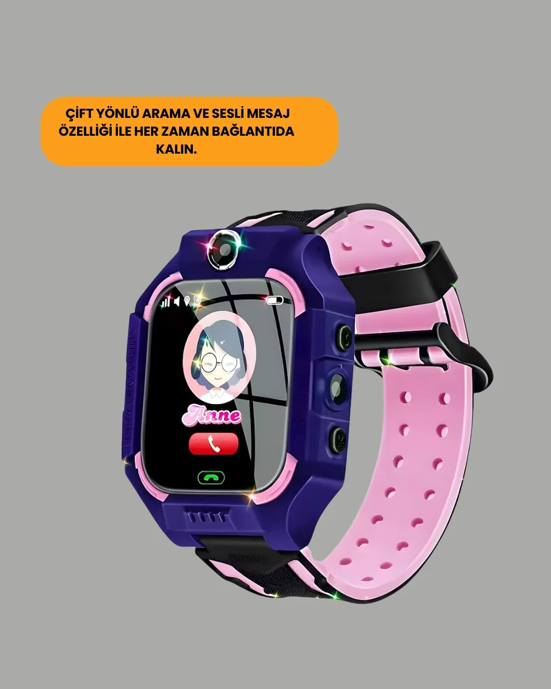 Mey İthalat® S10 Mor Akıllı Çocuk Saati