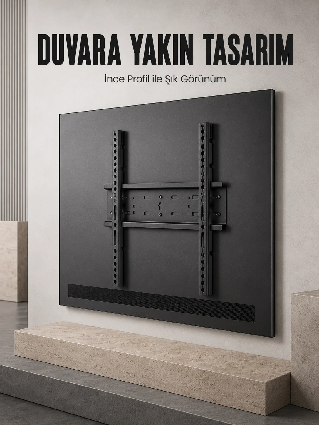 Mey İthalat® Sabit Televizyon Askı Aparatı 50"-95" İnce Profil Sa