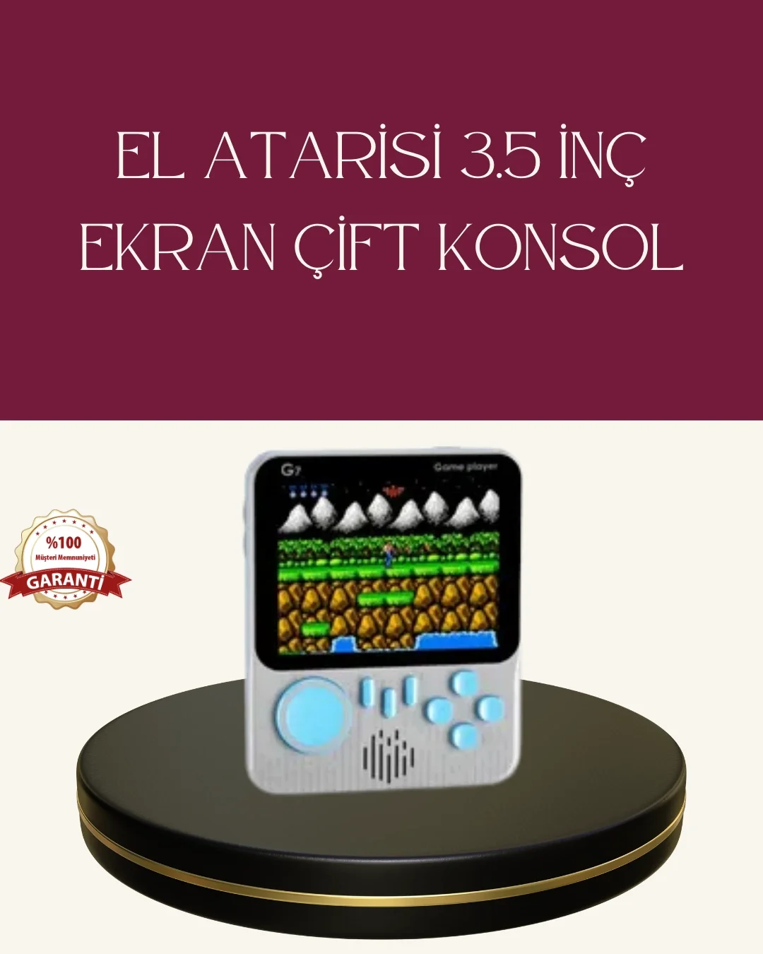 Mey İthalat® Şarjlı 3.5 İnç Retro Oyun Konsolu