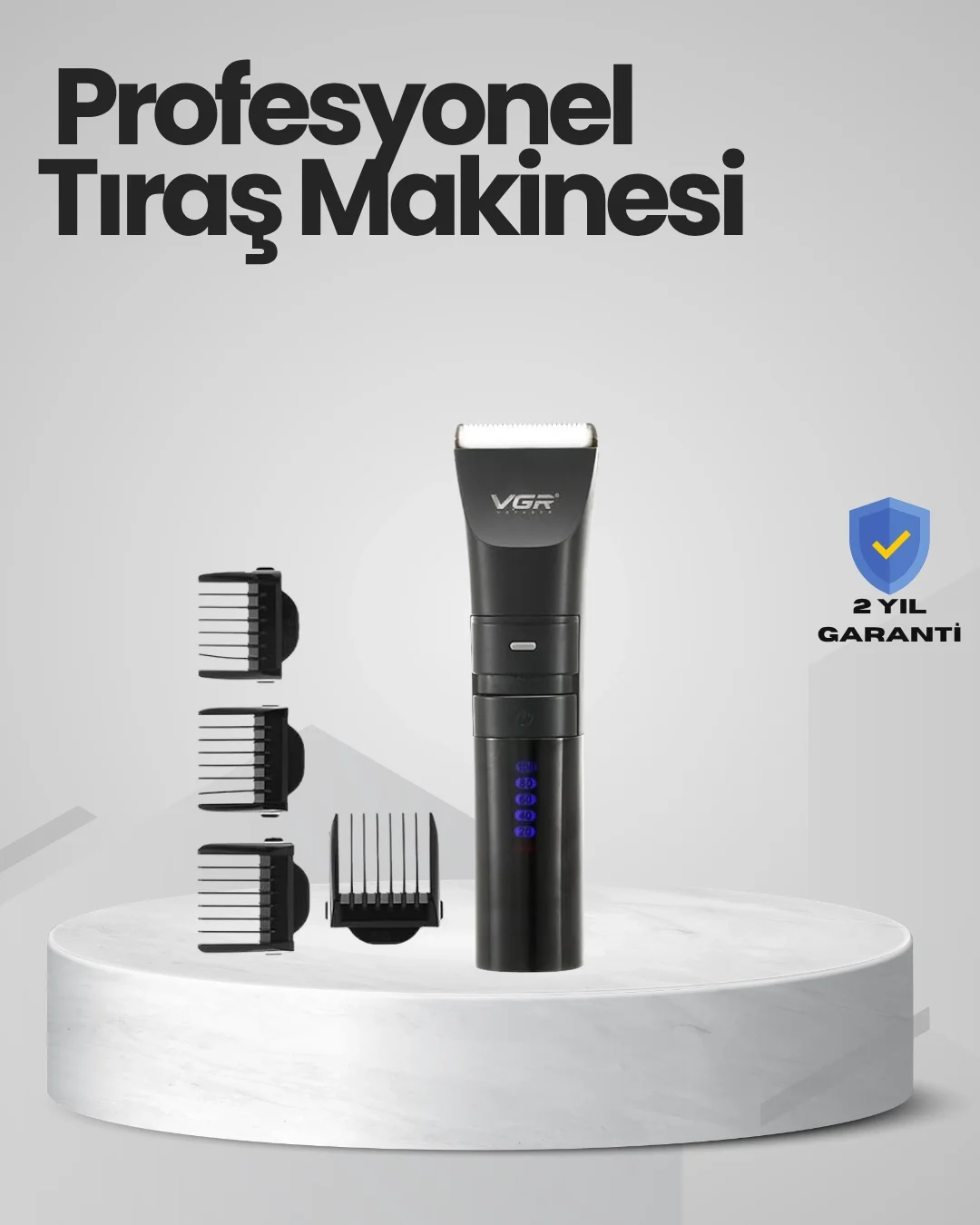 Mey İthalat® Şarjlı Tıraş Makinesi –Dijital Ekranlı, Hızlı Şarjlı