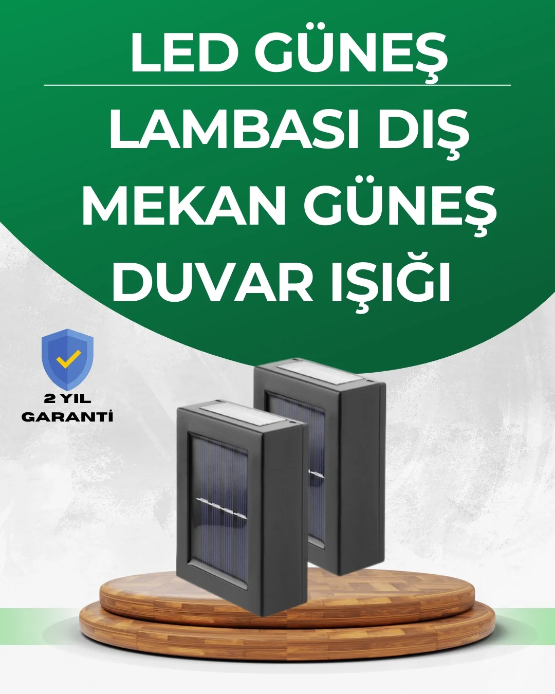 Mey İthalat® Şeffaf Abajurlu Duvar Tipi Solar Işık
