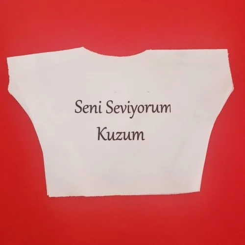 Mey İthalat® Seni Seviyorum Kuzum Yazılı Oyuncak Peluş Tişörtü