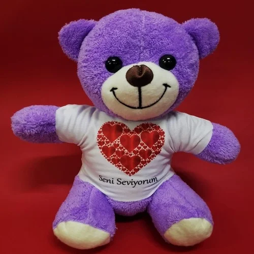 Mey İthalat® Seni Seviyorum Baskılı Tişörtlü Peluş Ayıcık