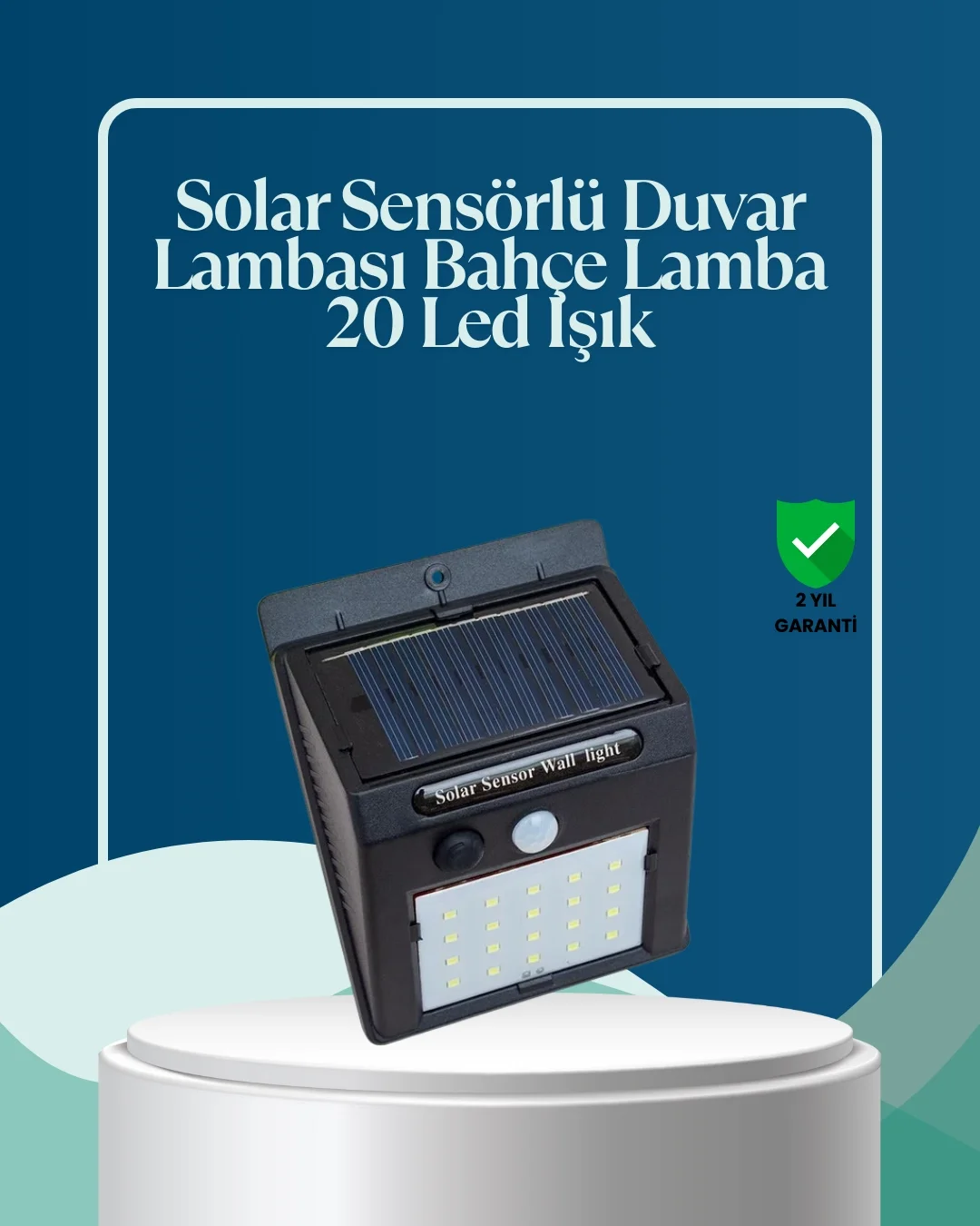 Mey İthalat® Sensörlü 20 LED Solar Duvar Lambası 3 Metre Algılama