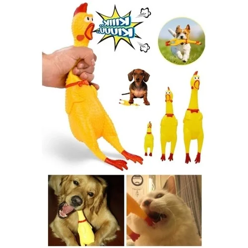 Mey İthalat® Ses Çıkaran Tavuk Kedi Köpek Oyuncağı 30 cm.
