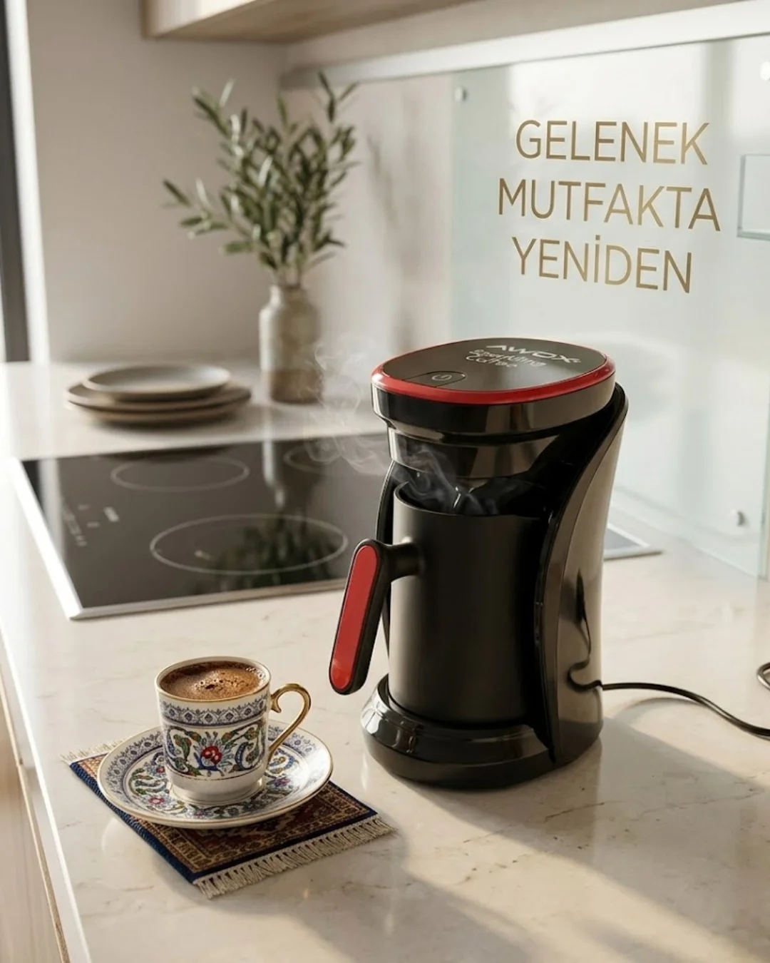 Mey İthalat® Sesli Uyarılı Türk Kahvesi Makinesi Otomatik Kapanma