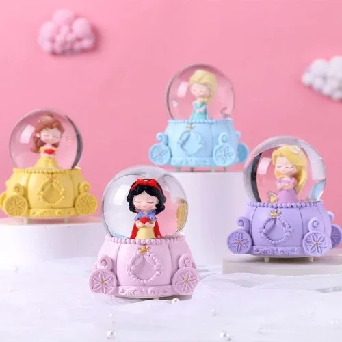 Mey İthalat® Sevimli Prenses Tasarımlı Işıklı Mini Kar Küresi