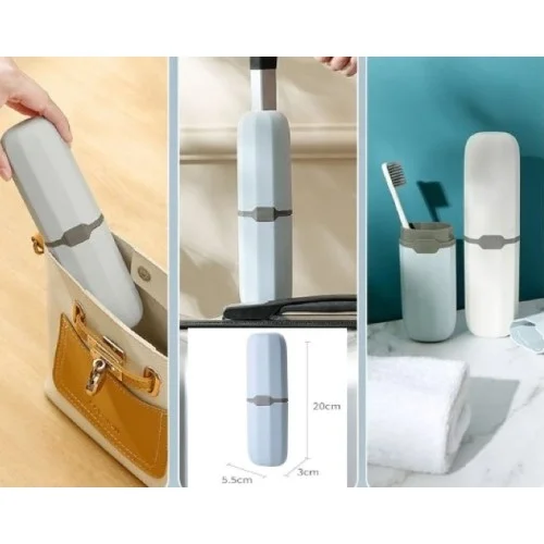 Mey İthalat® Seyahat Tipi Diş Fırçası ve Makyaj Fırçası Kabı 3 Re