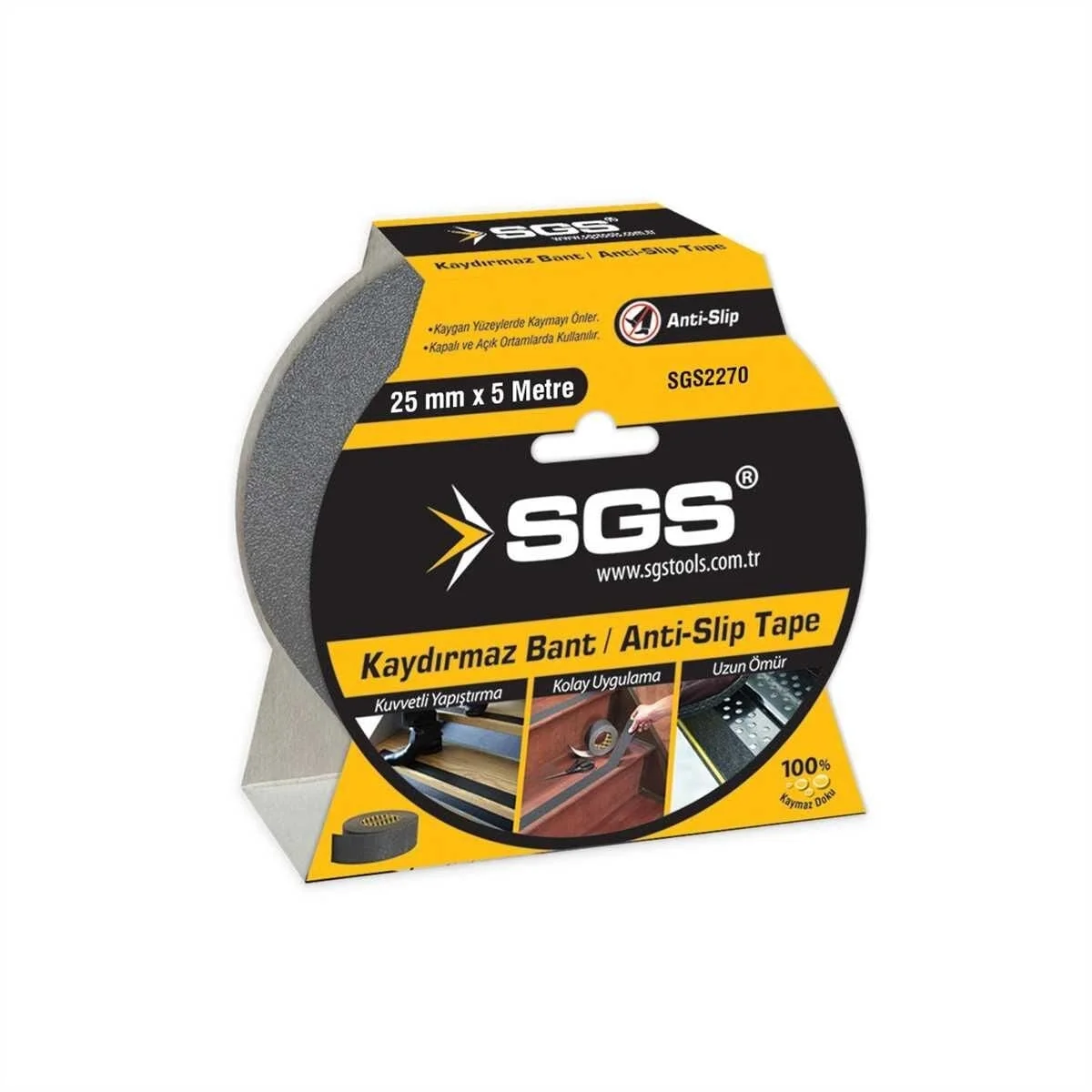 Mey İthalat® Sgs 2270 Siyah Kaydırmaz Bant 25 mm 5 Metre