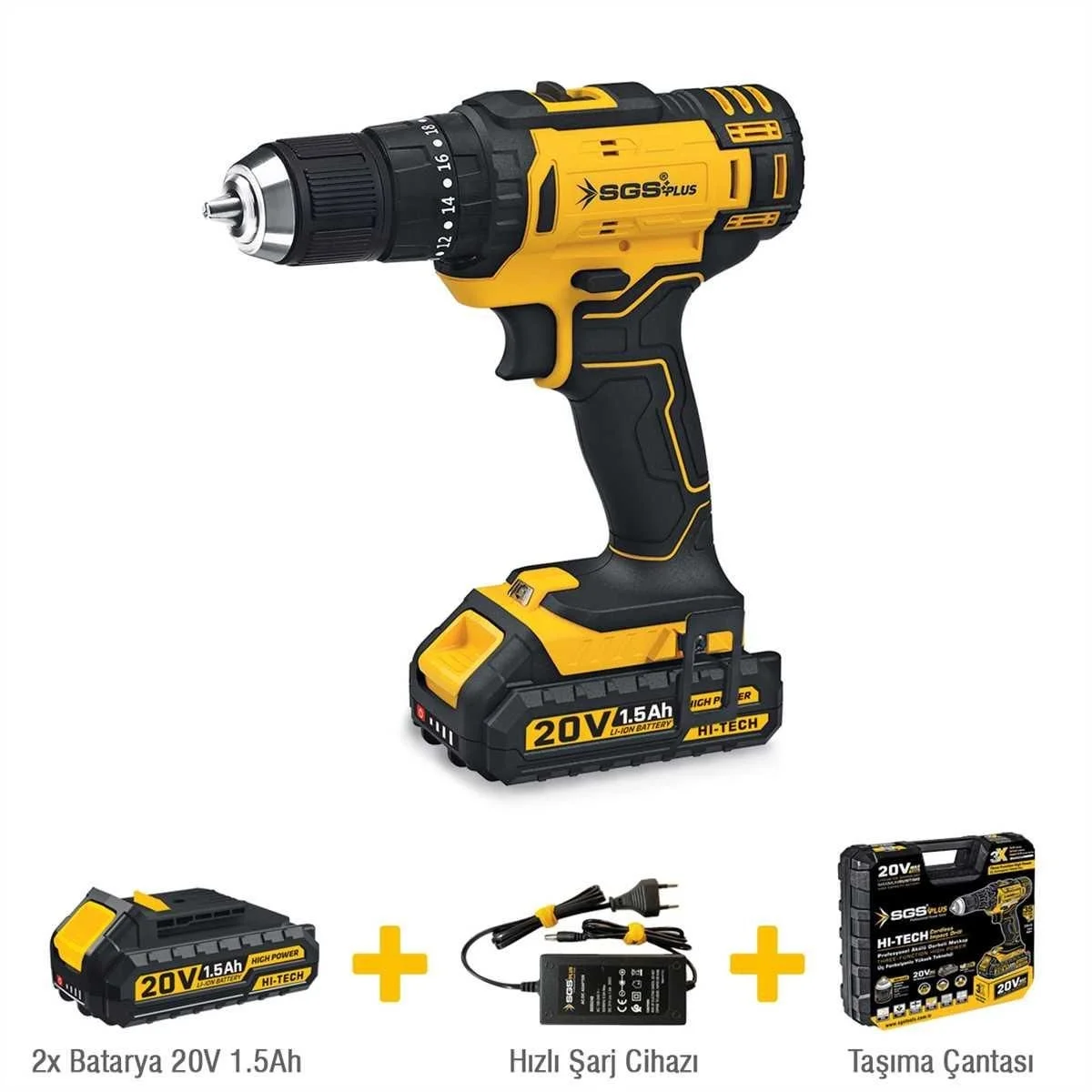 Mey İthalat® Sgs Plus 5248 Akülü Darbeli Matkap Seti 20 Volt Mey İthalat® Sgs Plus 5248 Akülü Darbeli Matkap Seti 20 Volt