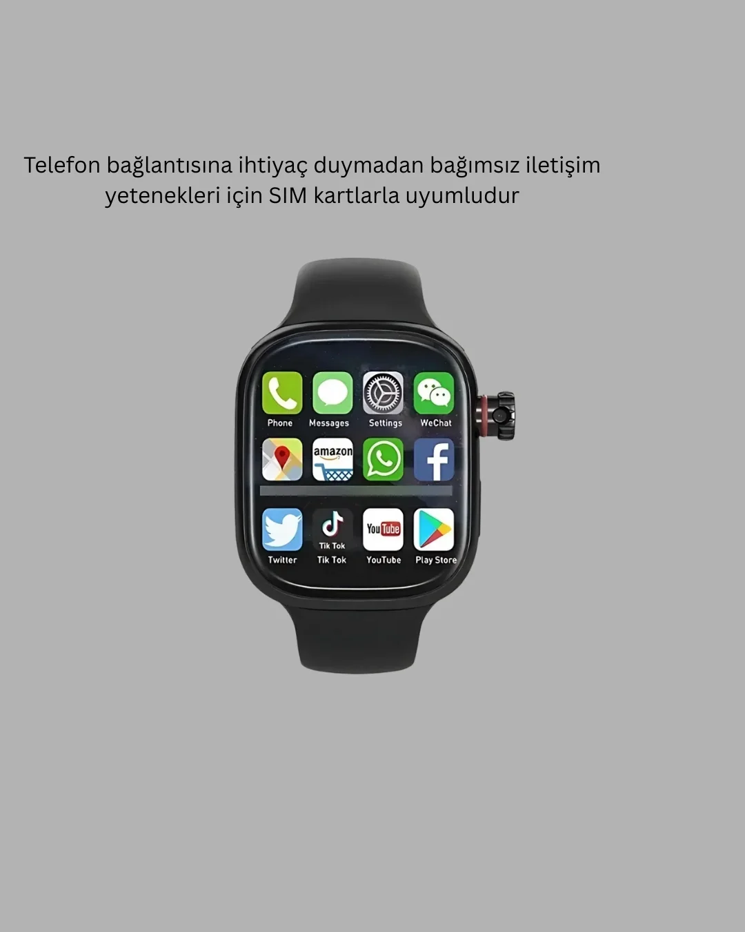 Mey İthalat® SIM Kartlı Akıllı Saat Adımsayar ve Nabız Ölçerli De