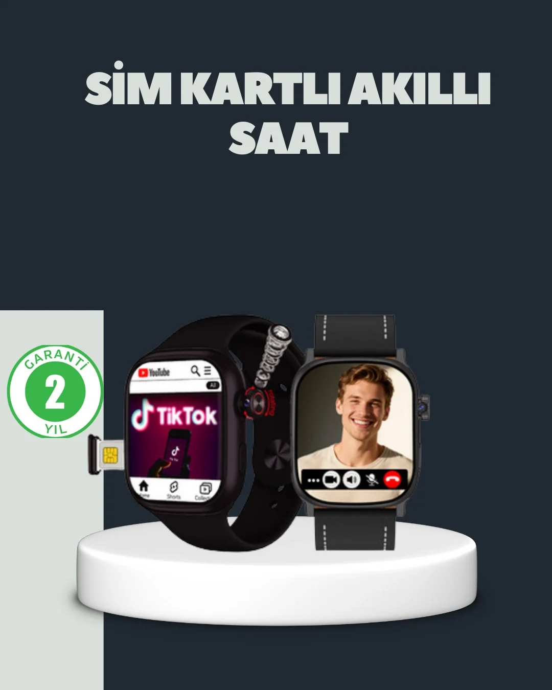Mey İthalat® SIM Kartlı GPS Destekli Akıllı Saat Sesli Görüşmeli