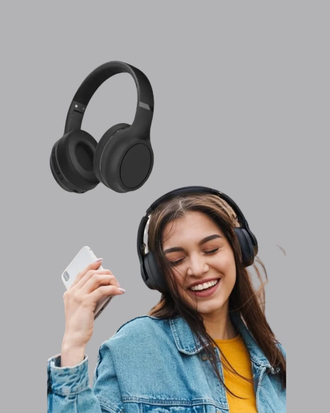 Mey İthalat® Siyah Kablosuz Bluetooth Kulaklık 300 mAh Hızlı Şarj